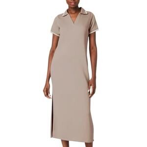 Spanx Air Essentials SS Polo Dress Ashwood maxi tan neutral minimalist plus 2X